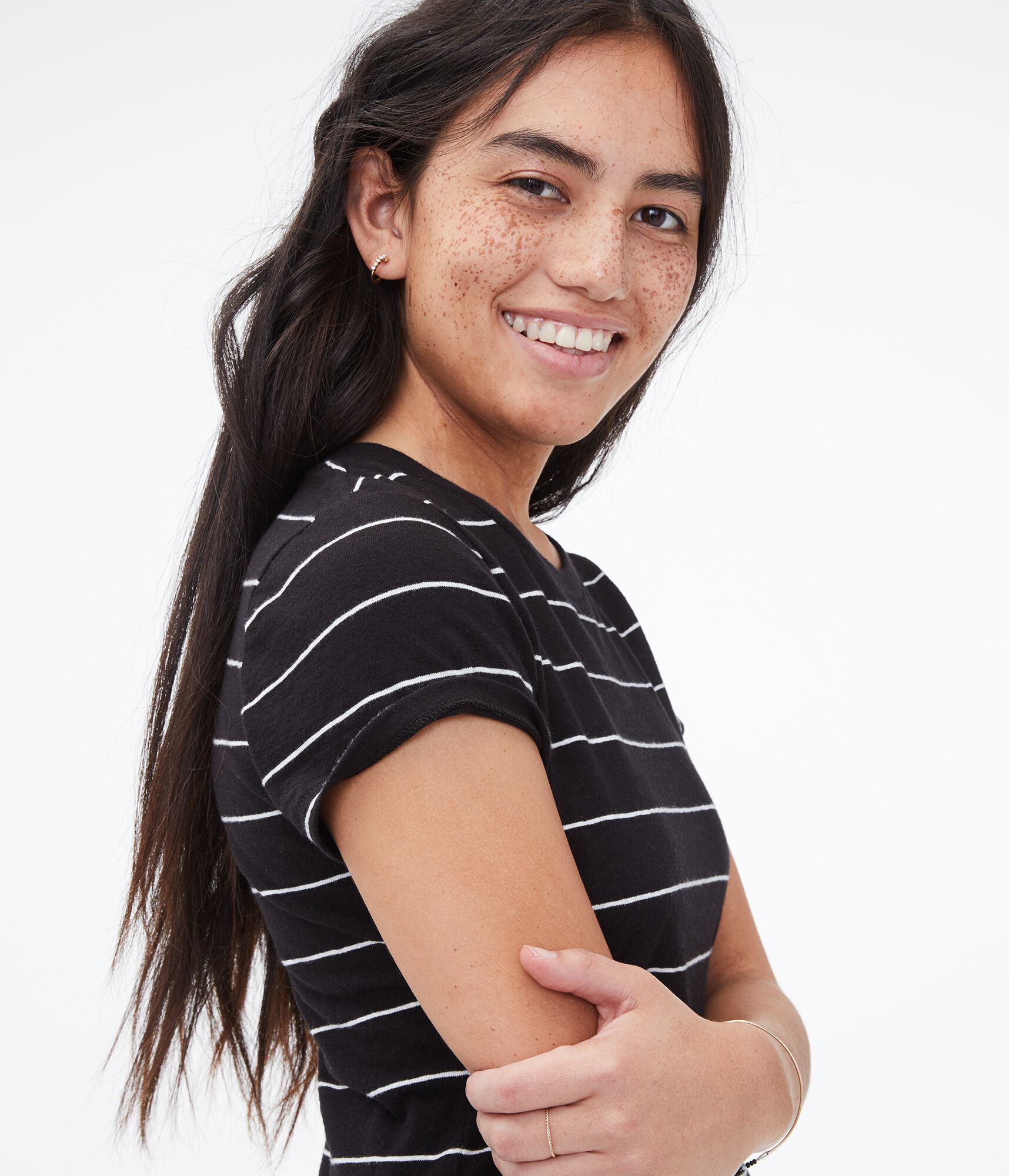 Striped '90s Slim Kate Crew Tee
