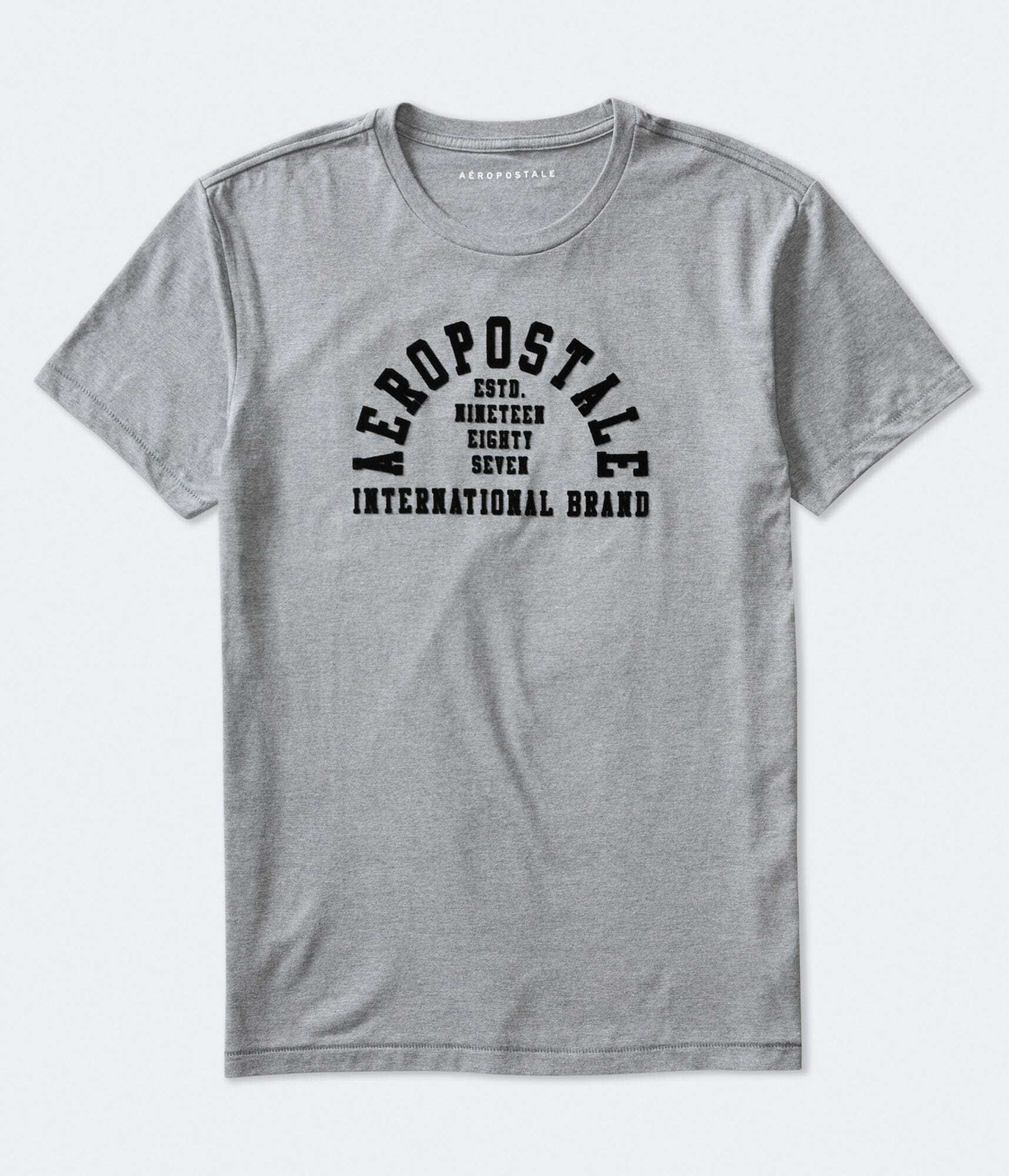 Aeropostale Arch Flocked Graphic Tee