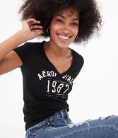Aeropostale 1987 V-Neck Graphic Tee