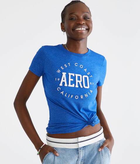 Aero West Coast Circle Appliqué Graphic Tee Aero West Coast Circle Appliqué Graphic Tee