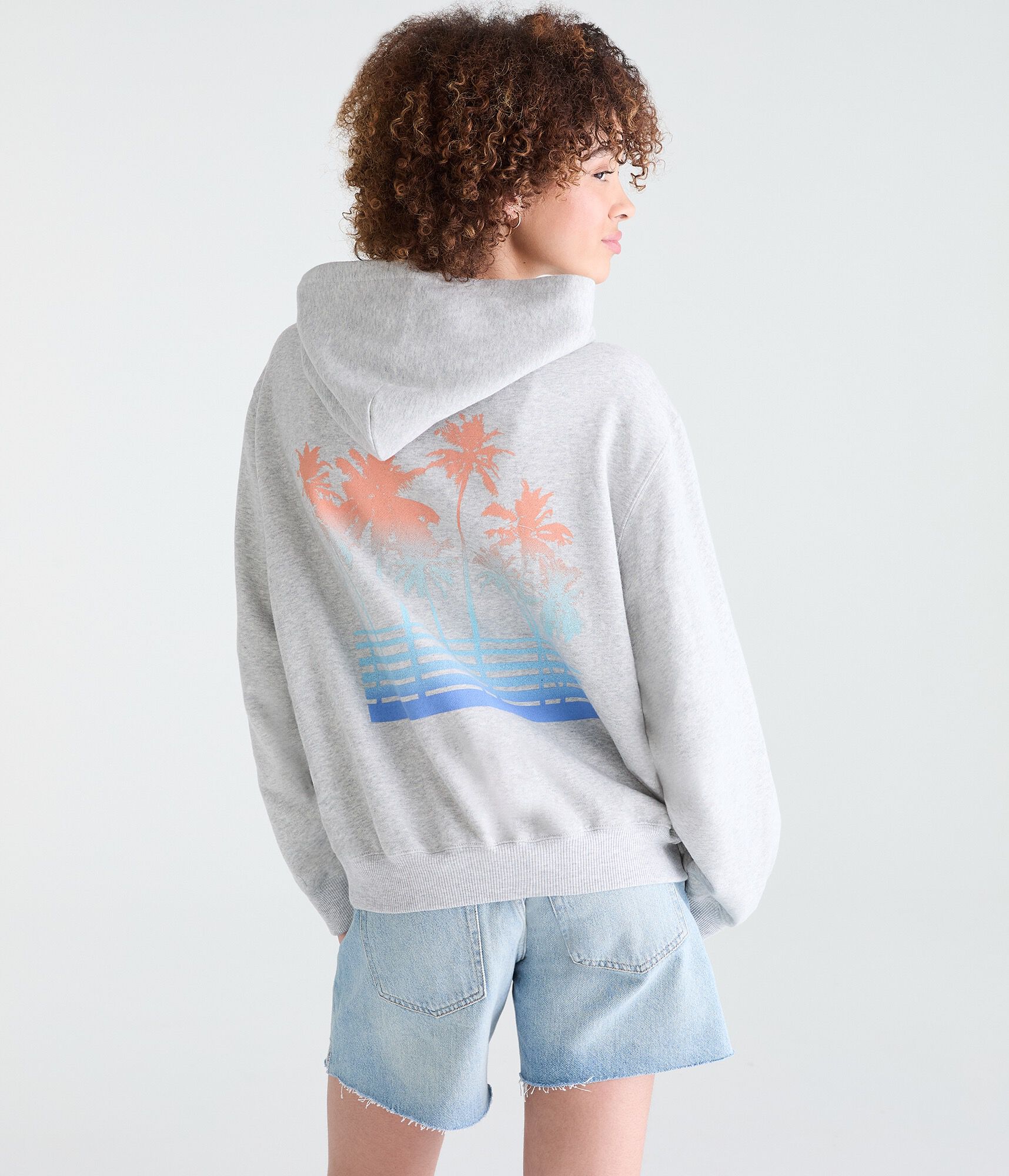 Roxy Palm Tree Stripe Full-Zip Hoodie