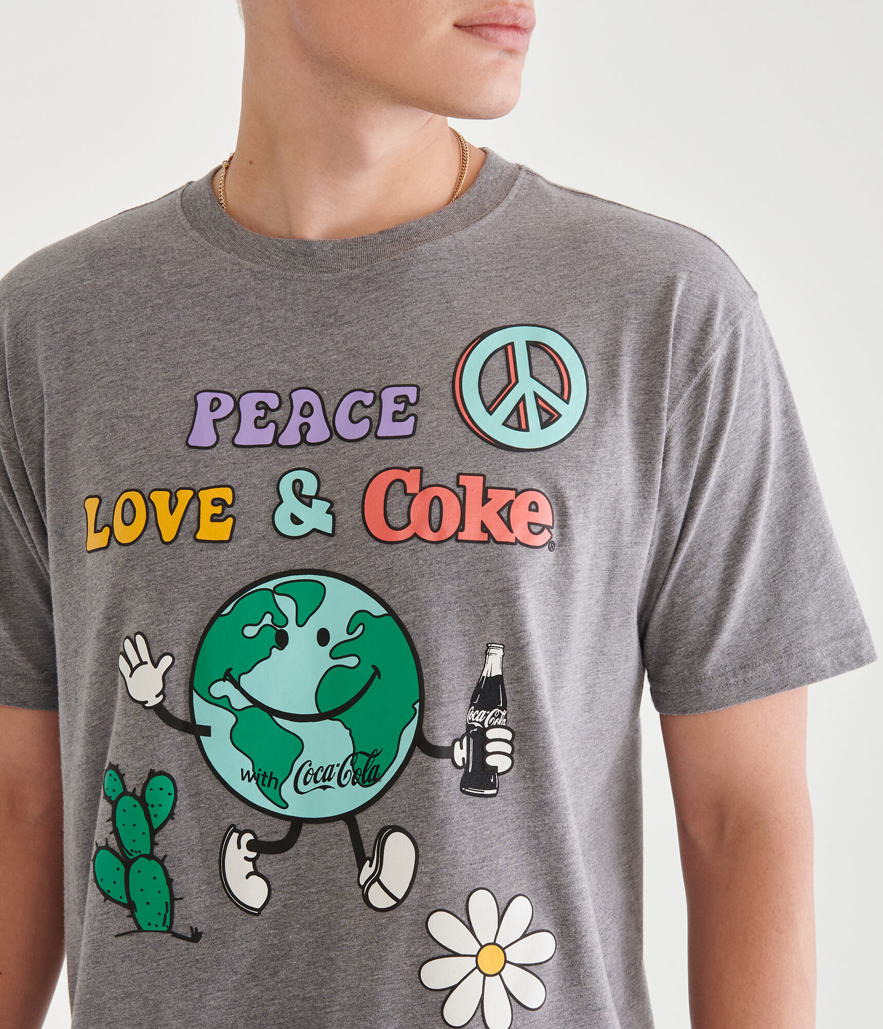 Coca-Cola® by Aeropostale Peace Love & Coke Relaxed Fit Graphic Tee