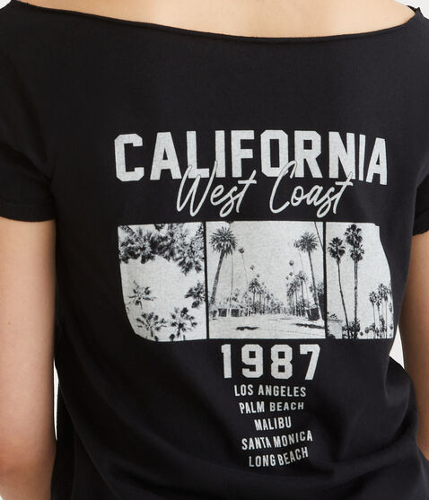 California 1987 Off-The-Shoulder Graphic Tee California 1987 Off-The-Shoulder Graphic Tee