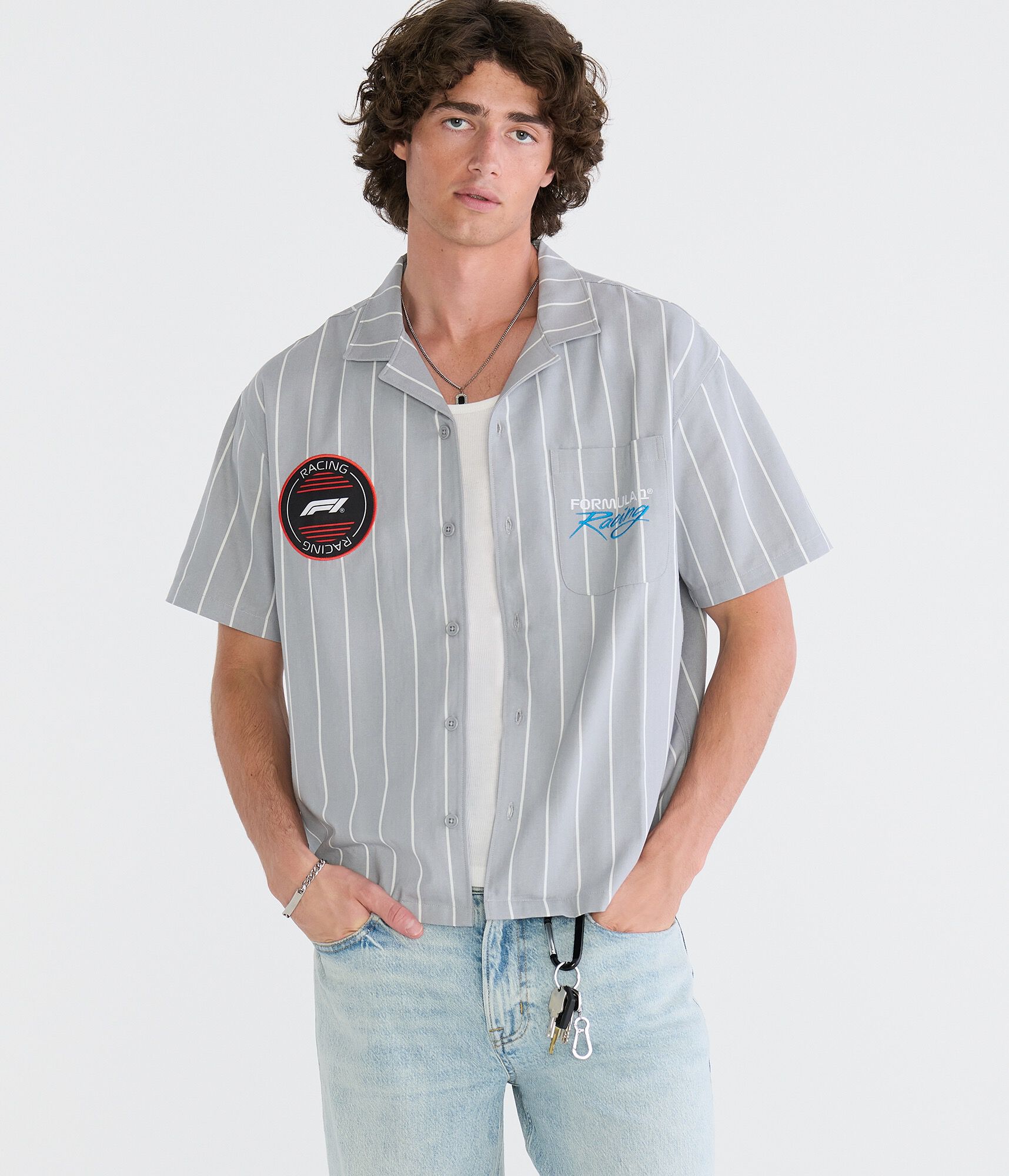 Formula 1&reg; Racing Striped Boxy Mechanic Shirt