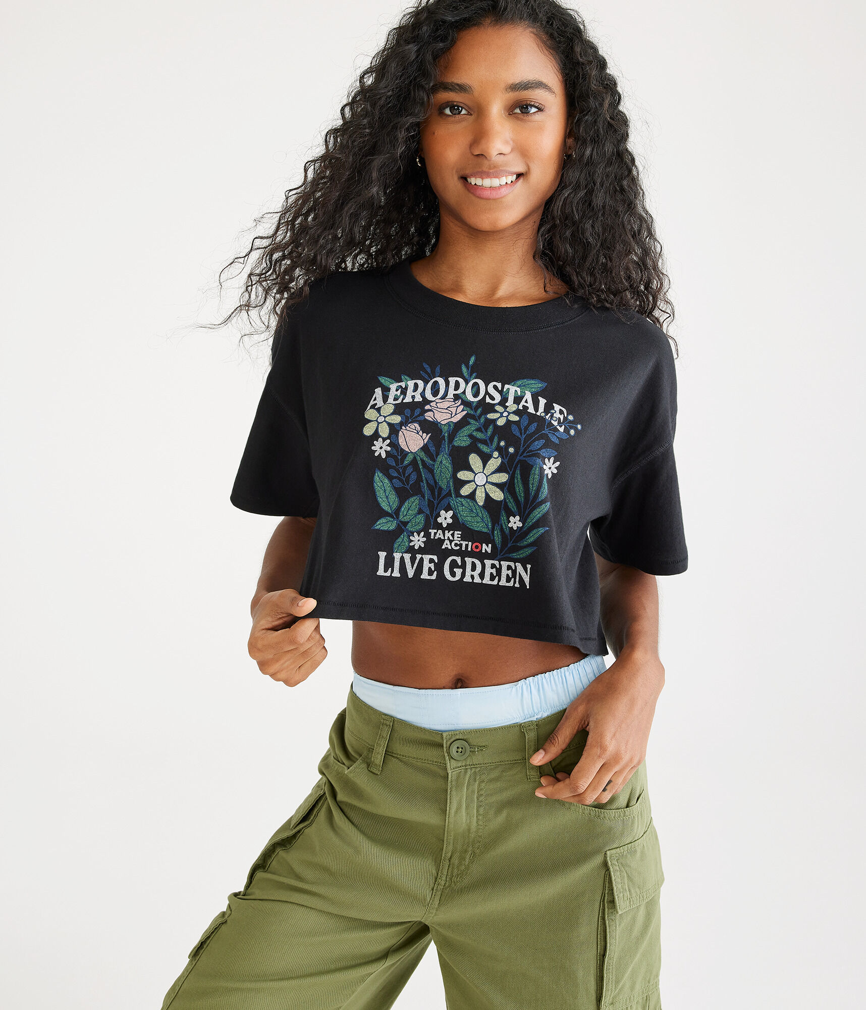 AERO | GLOBAL CITIZEN&reg; Live Green Cropped Tee