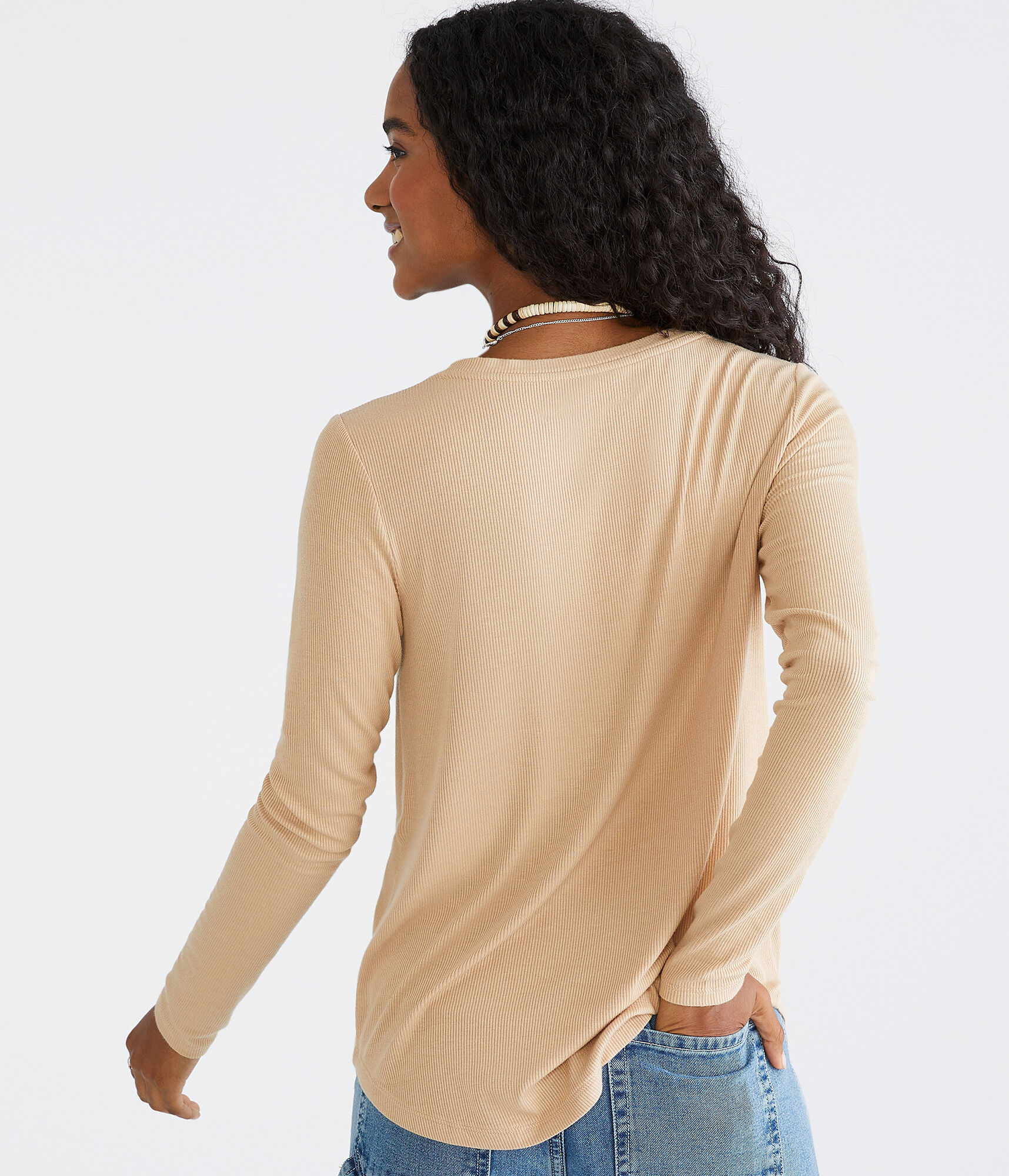Long Sleeve Seriously Soft Ribbed V-Neck Tee
