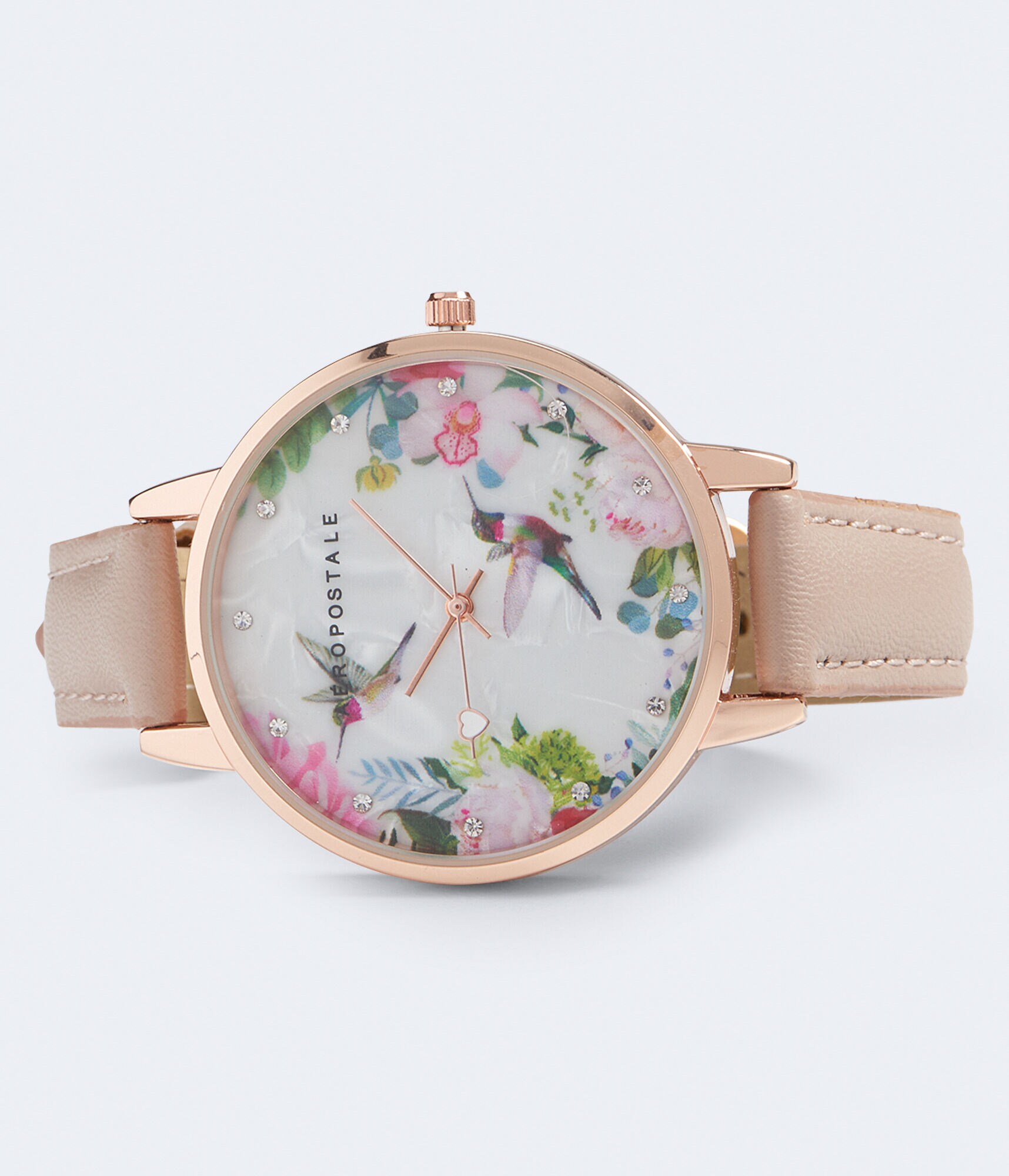 Hummingbird Faux Leather Analog Watch
