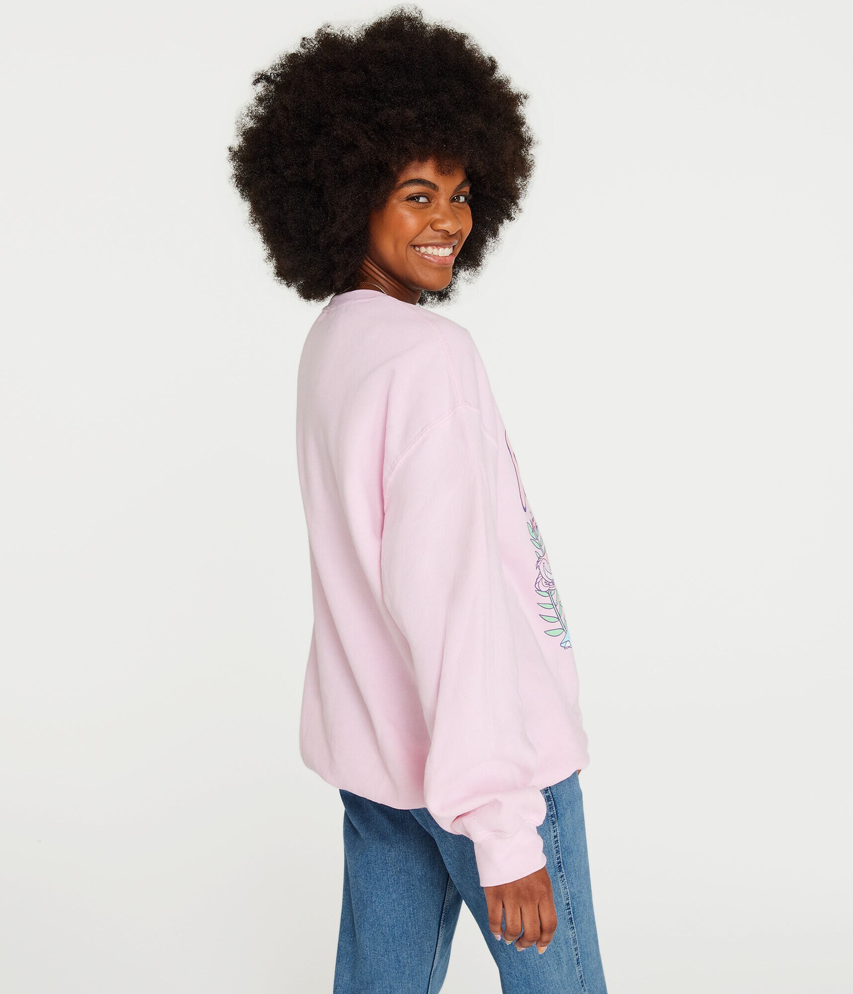 Alice In Wonderland Mad Here Oversized Crew Sweatshirt
