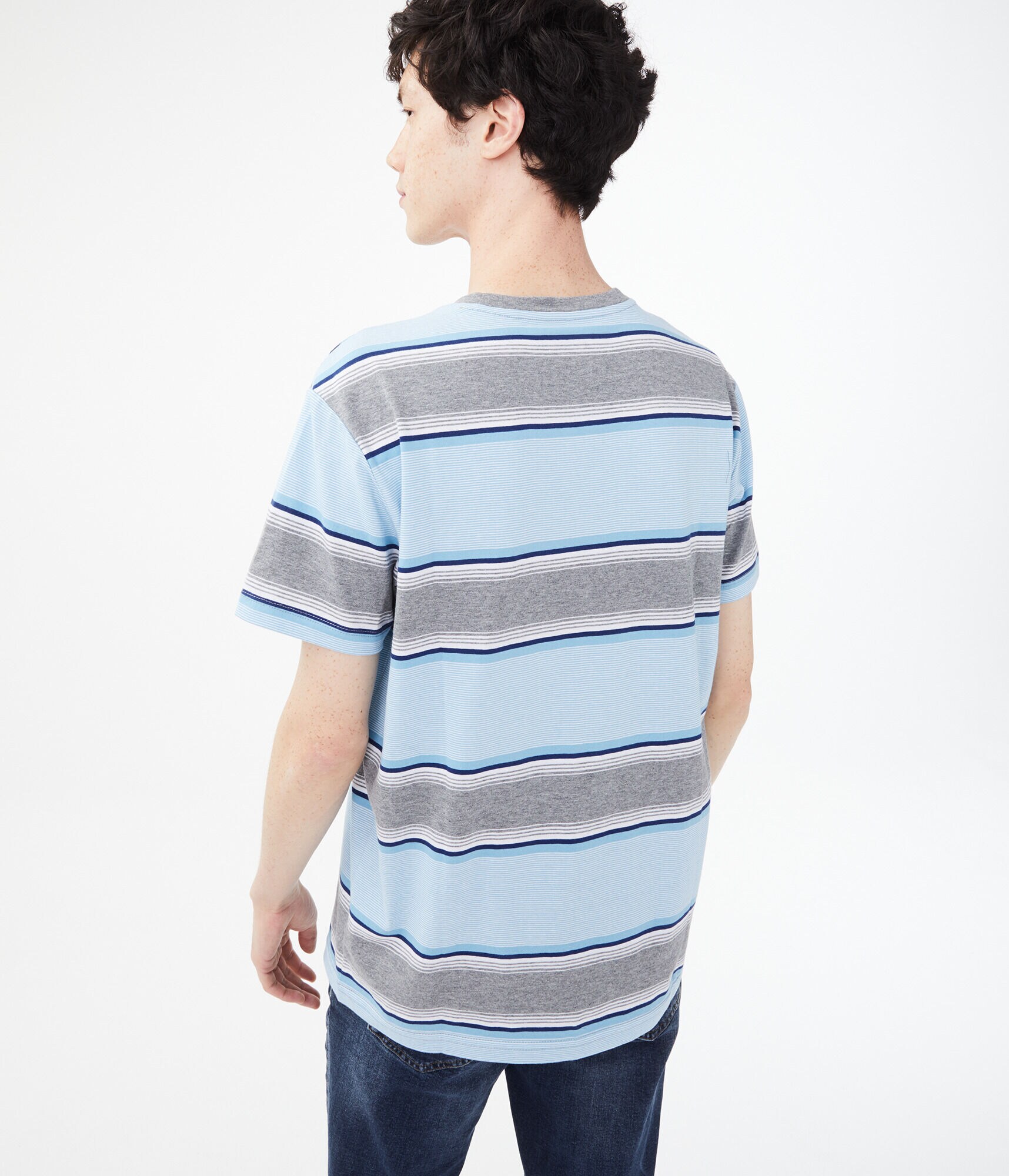 Multi-Stripe Crew Tee