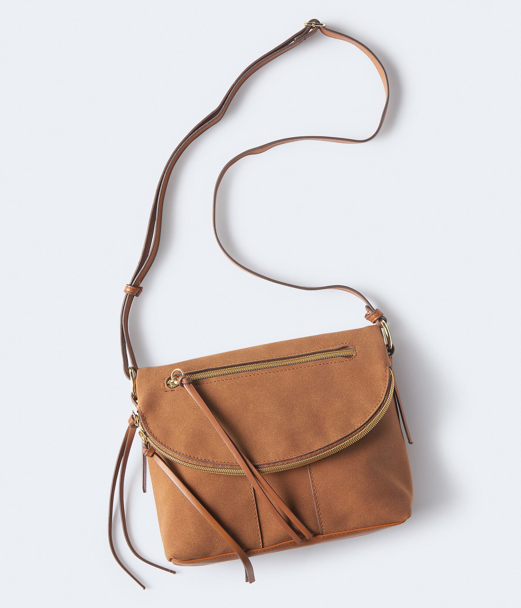 Faux Suede Crossbody Bag