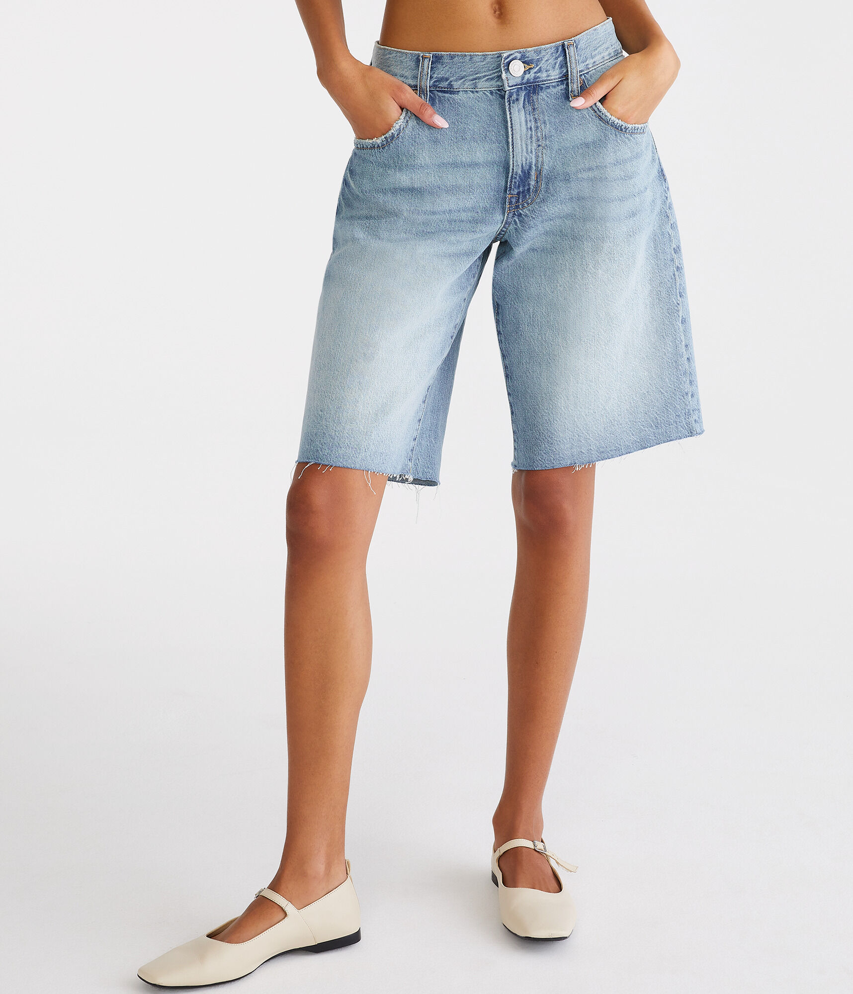 Low-Rise Denim Jorts
