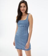 Denim Square-Neck Bodycon Dress Denim Square-Neck Bodycon Dress