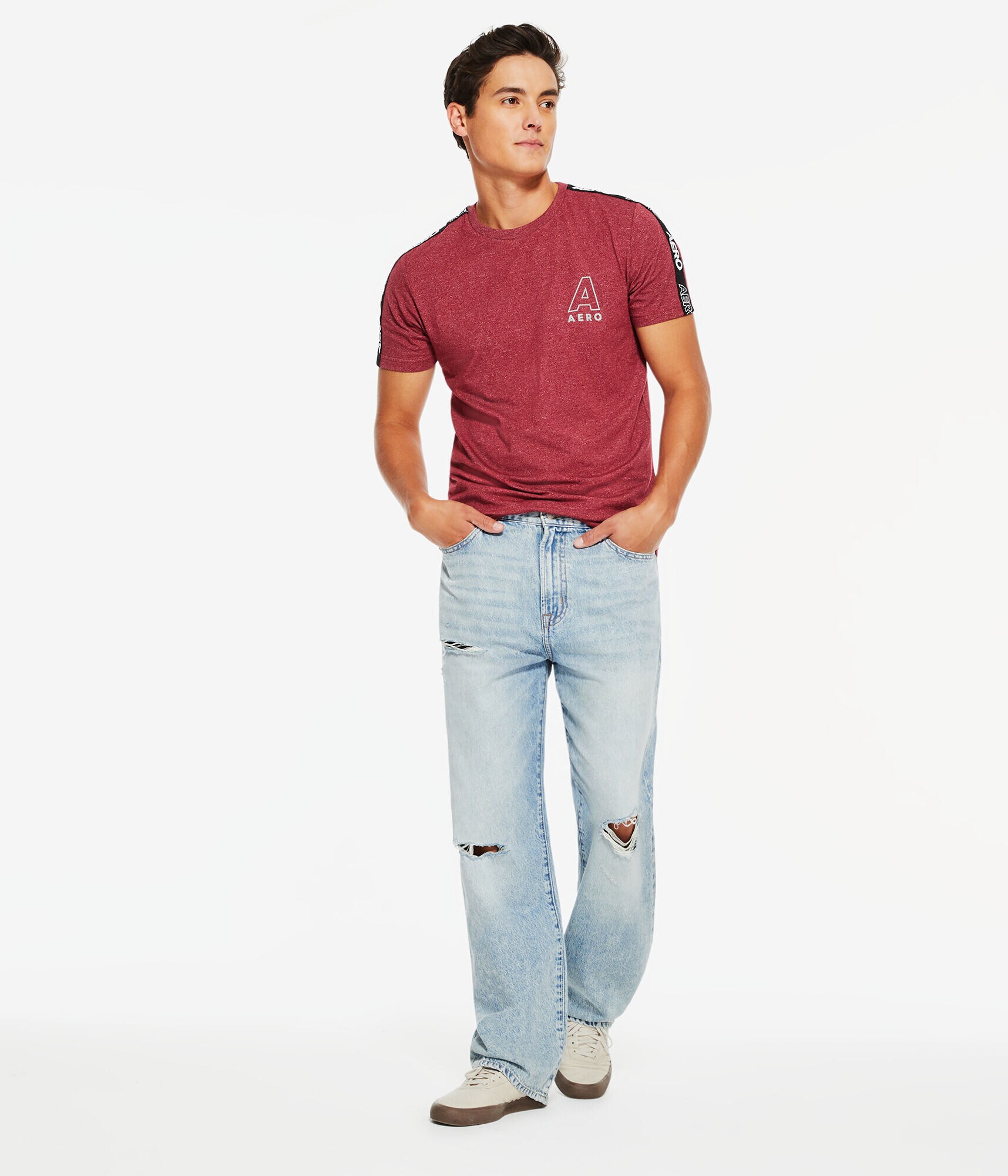 Aero Logo Sleeve Tape Stretch Graphic Tee