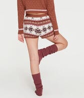 Fair Isle High-Rise Sweater Shorts