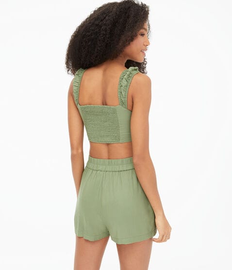 Cinched V-Neck Cropped Tank Cinched V-Neck Cropped Tank