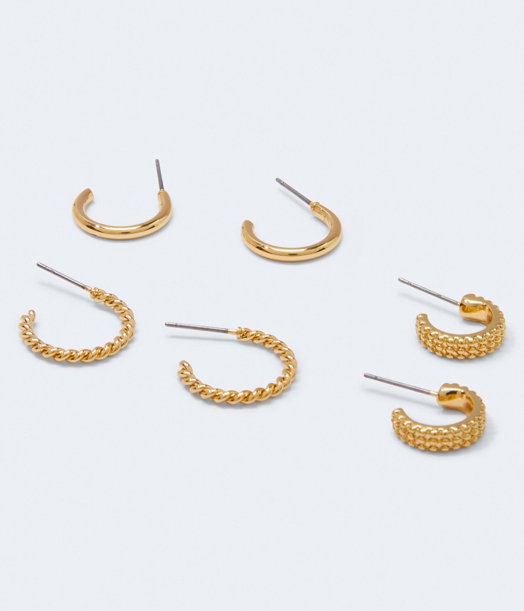 Textured Hoop Earring 3-Pack