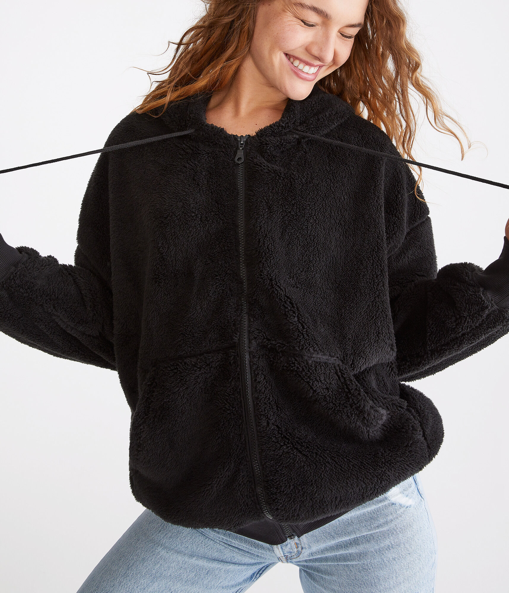 Sherpa Oversized Full-Zip Hoodie