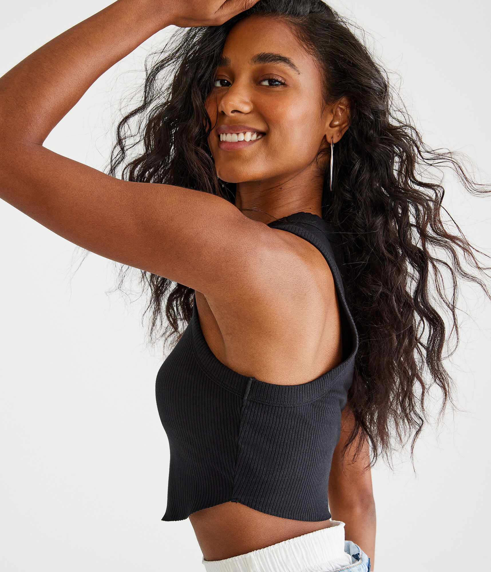 Cropped High-Neck Tank