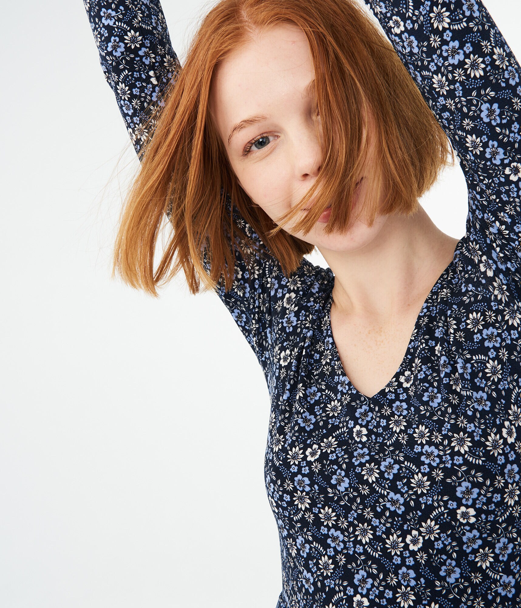 Ditsy Floral Tie-Back Fit &amp; Flare Dress