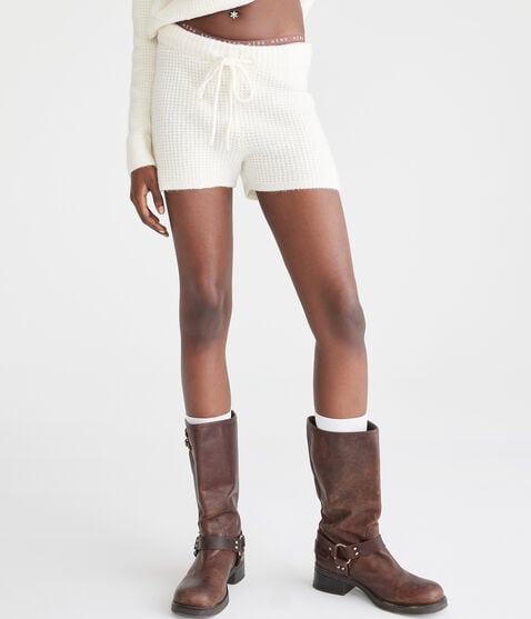 High-Rise Waffle Sweater Shorts High-Rise Waffle Sweater Shorts