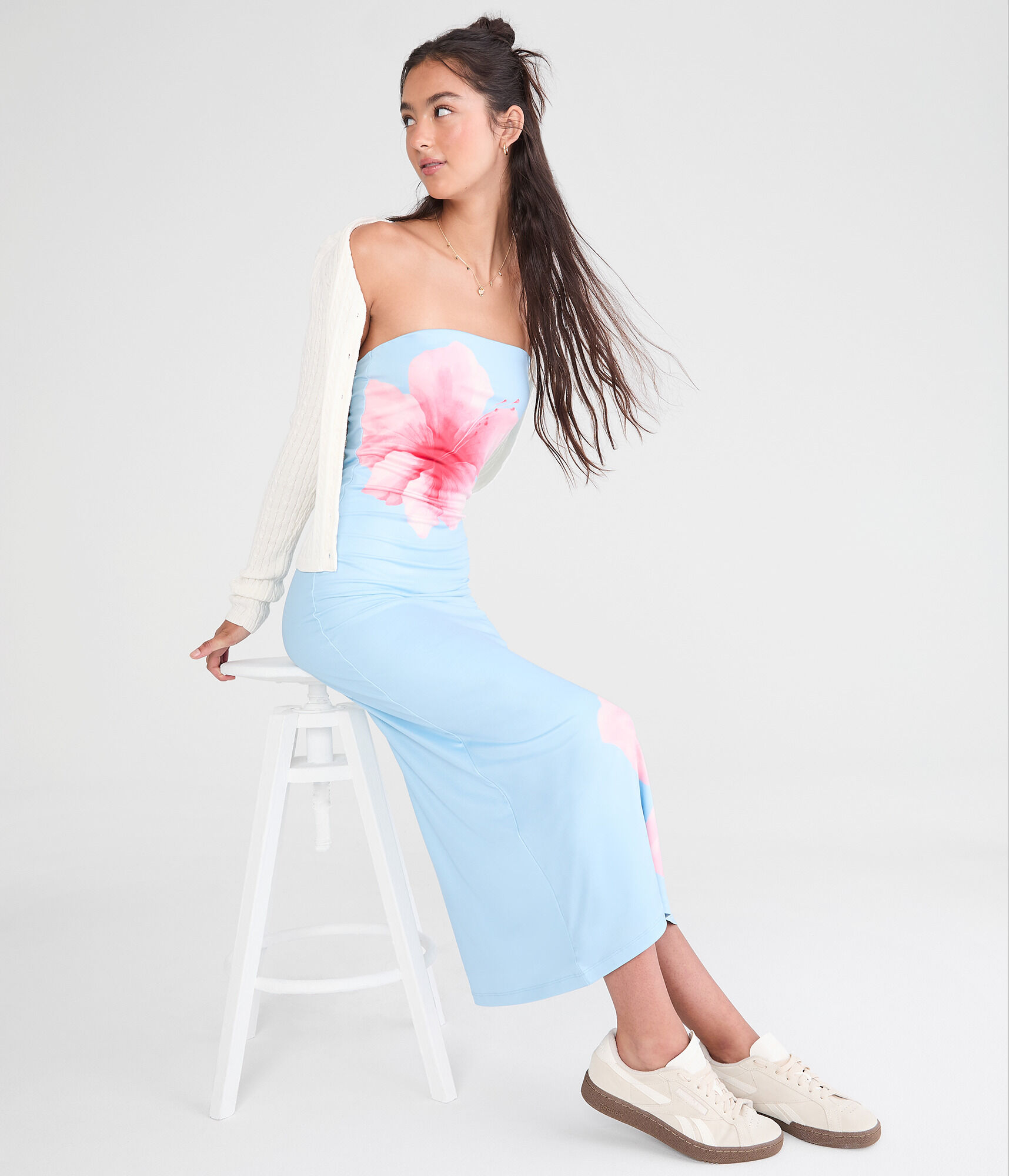 Hibiscus Strapless Maxi Dress