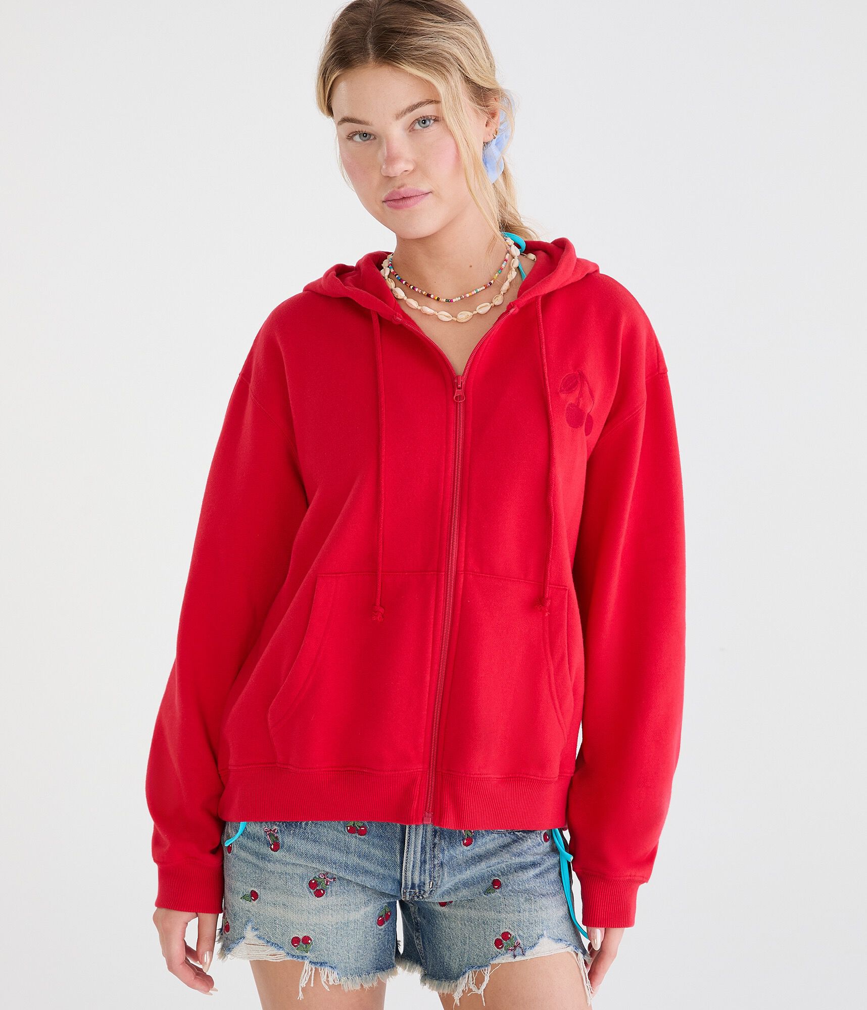 Cloud Soft Americana Cherry Full-Zip Hoodie