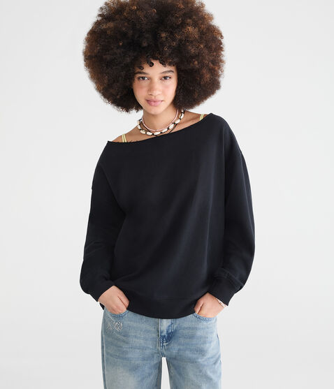Cloud Soft Oversized Off-The-Shoulder Sweatshirt Cloud Soft Oversized Off-The-Shoulder Sweatshirt