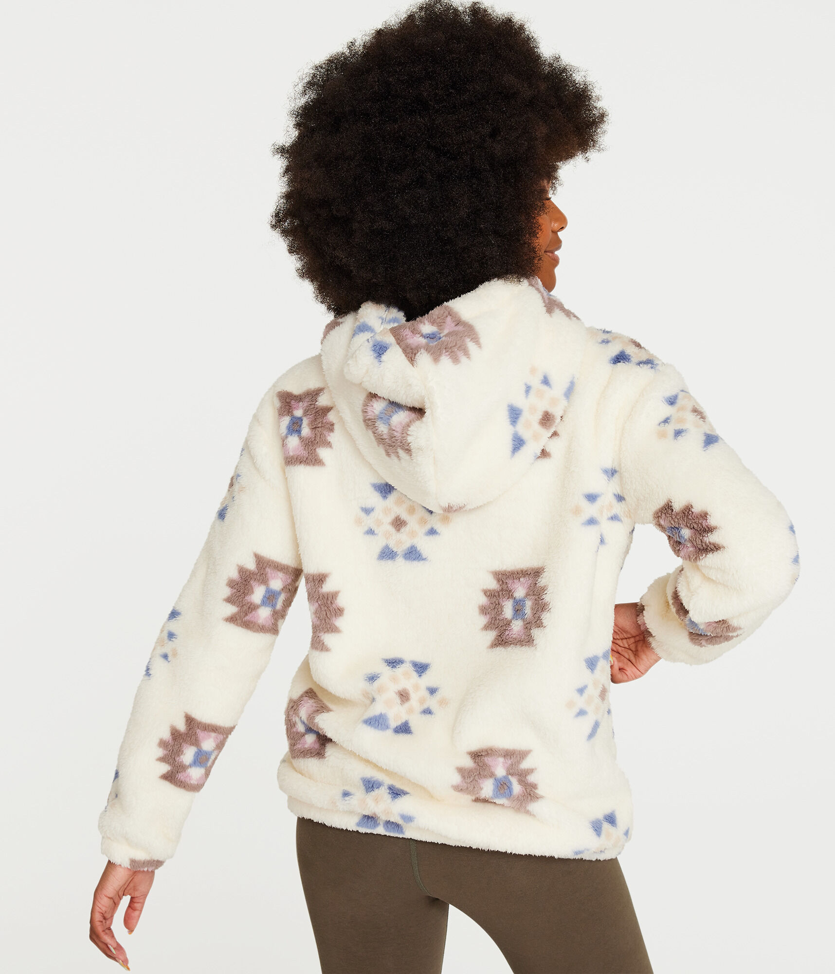 Aero Geometric Sherpa Fleece Pullover Hoodie