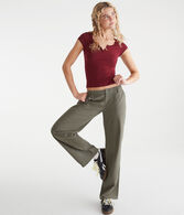Low-Rise Straight Leg Pants