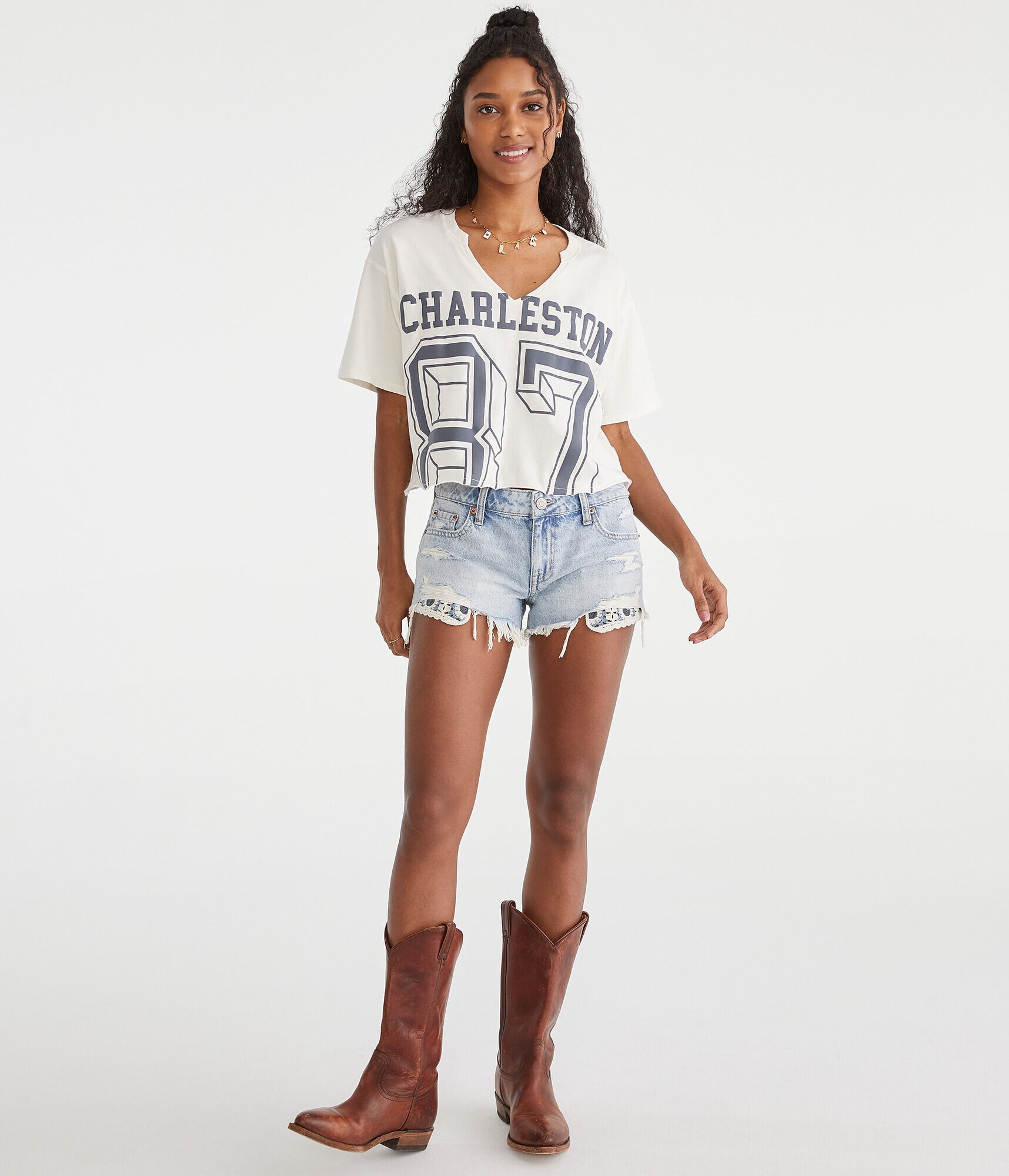 Vintage Low-Rise Denim Shorty Shorts