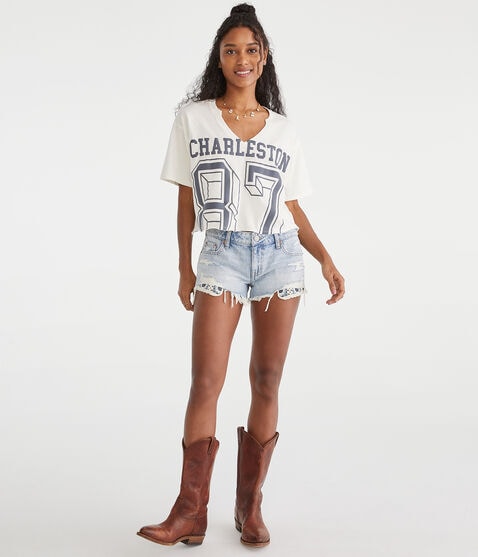 Vintage Low-Rise Denim Shorty Shorts