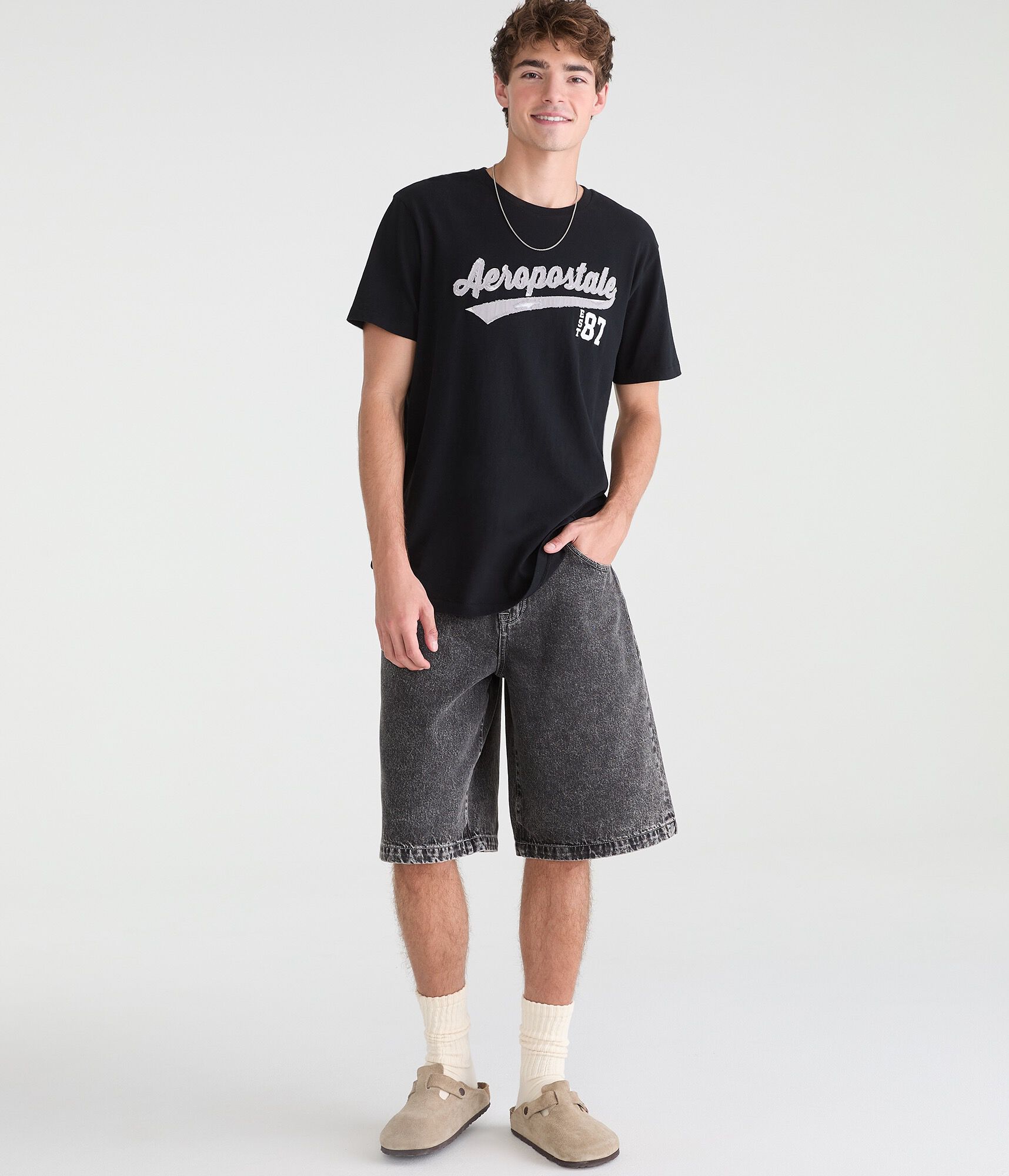 Aeropostale 87 Script Appliqu&eacute; Graphic Tee
