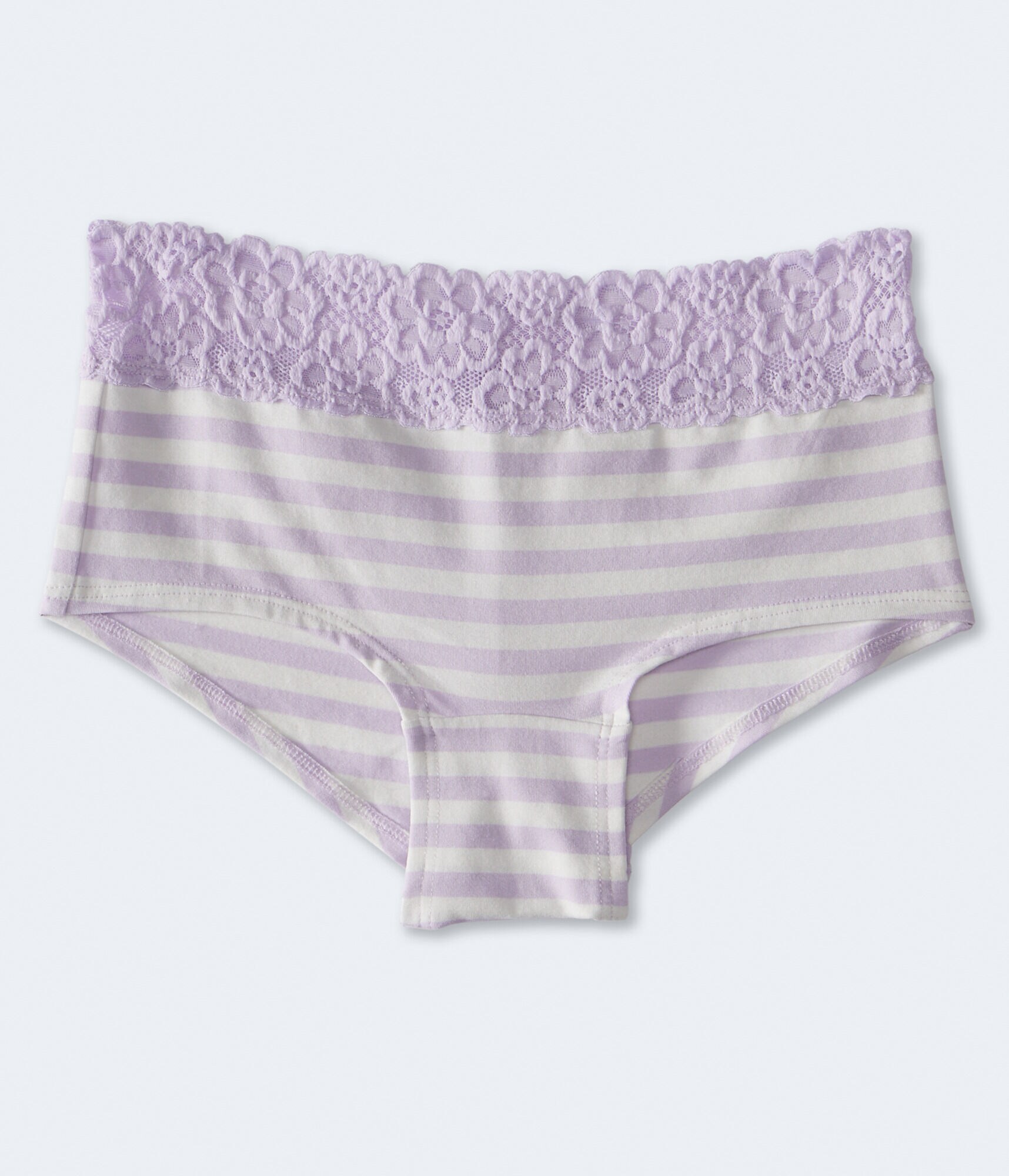 Striped Lace-Trim Boyshort