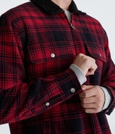 Plaid Sherpa-Lined Full-Zip Flannel Shacket