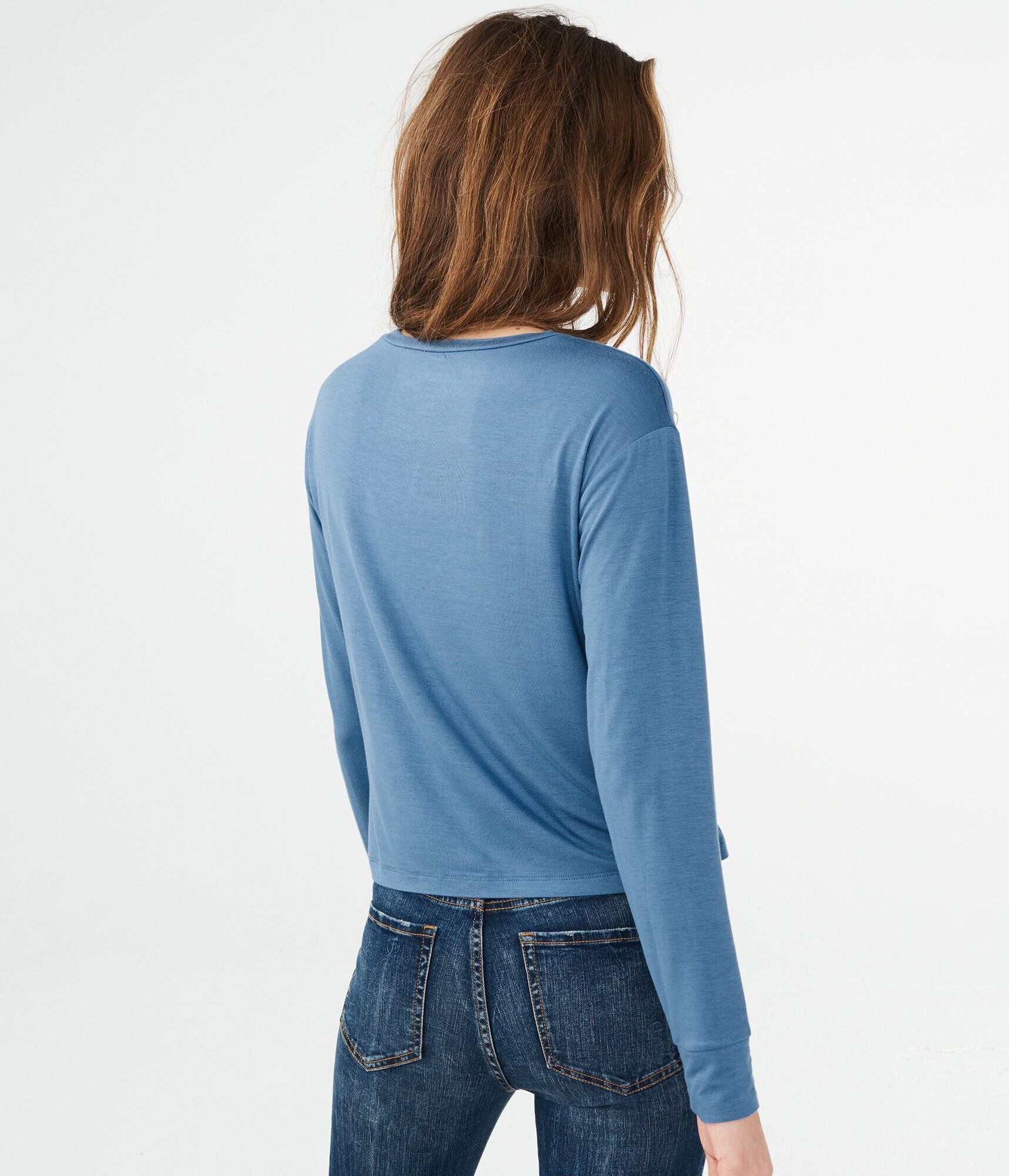 Long Sleeve Chest Stripe Graphic Tomboy Tee