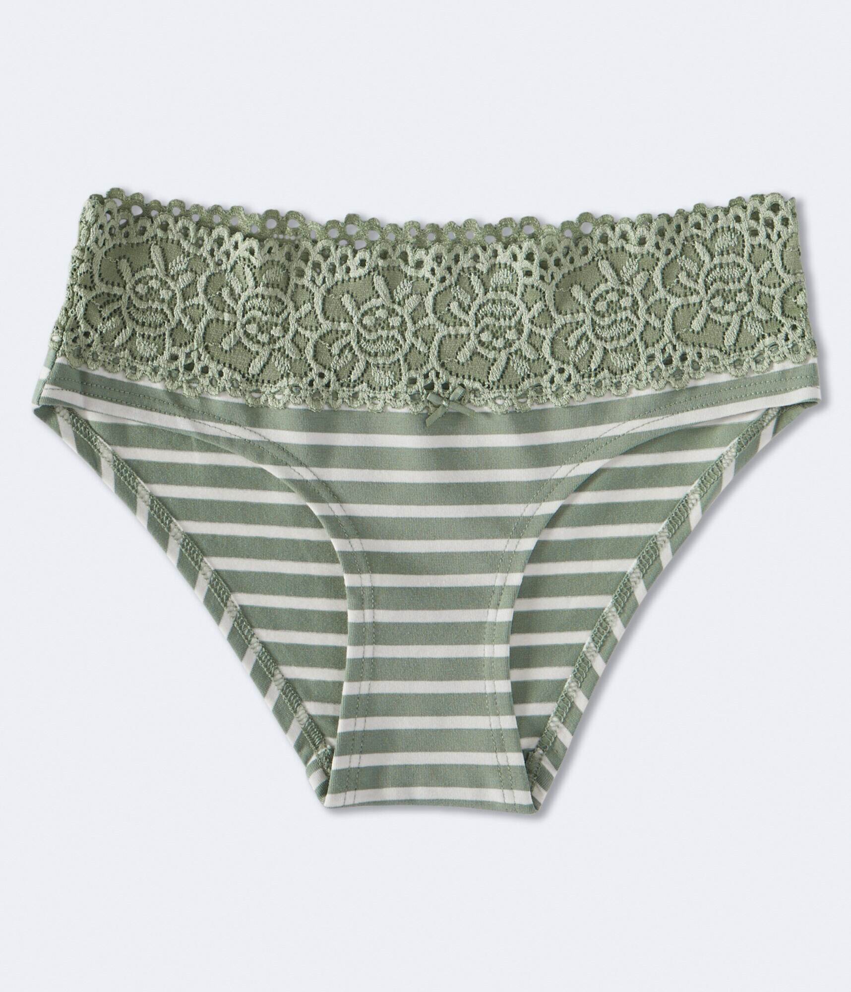 Stripe Lace-Trim Hipster