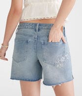 Low-Rise Baggy Denim Shorts 6"