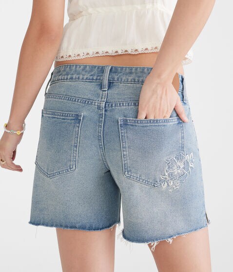 Low-Rise Baggy Denim Shorts 6"