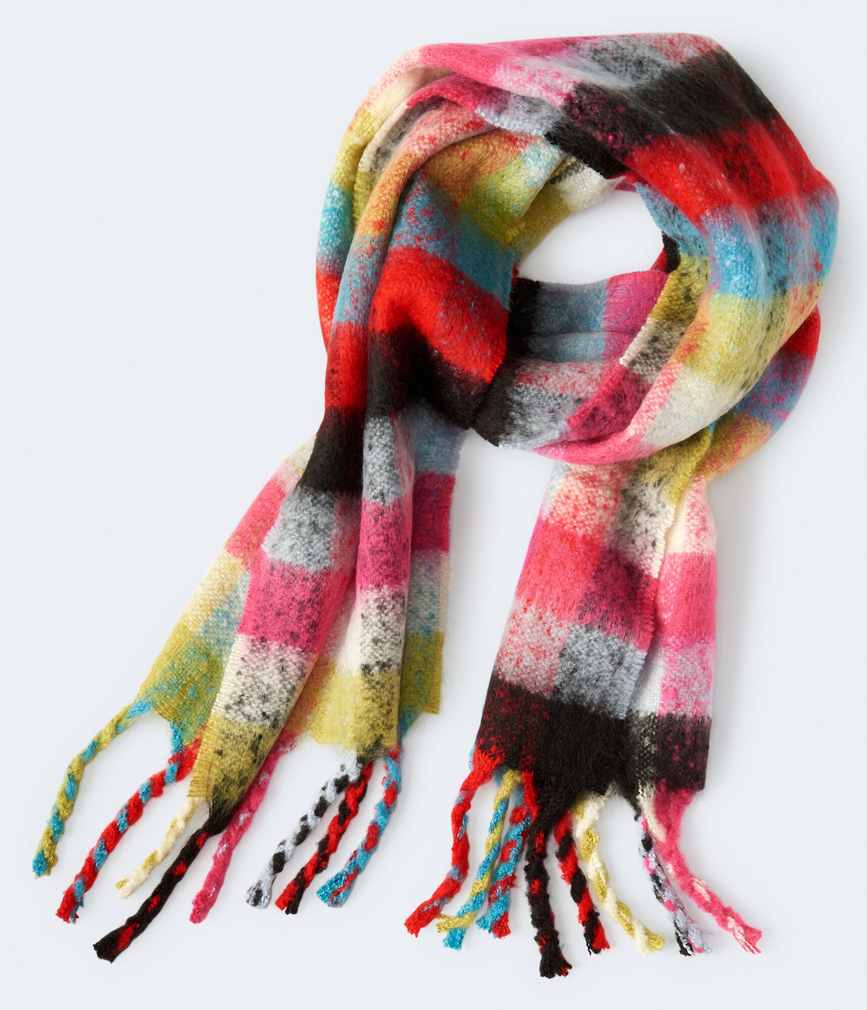 Multicolor Check Blanket Scarf