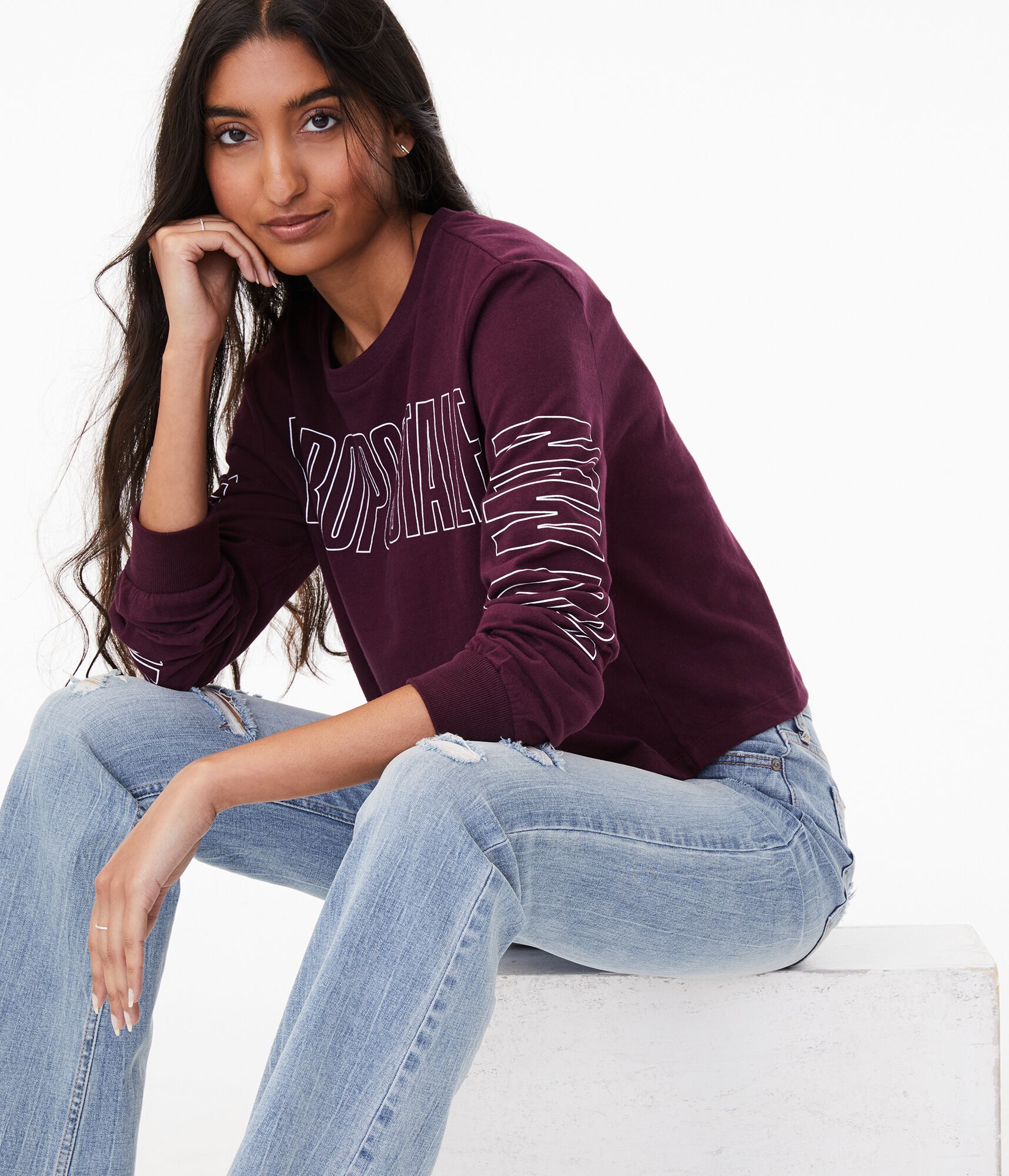 Long Sleeve Block Logo Tomboy Crew Tee