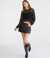 Mesh Cropped Sweater