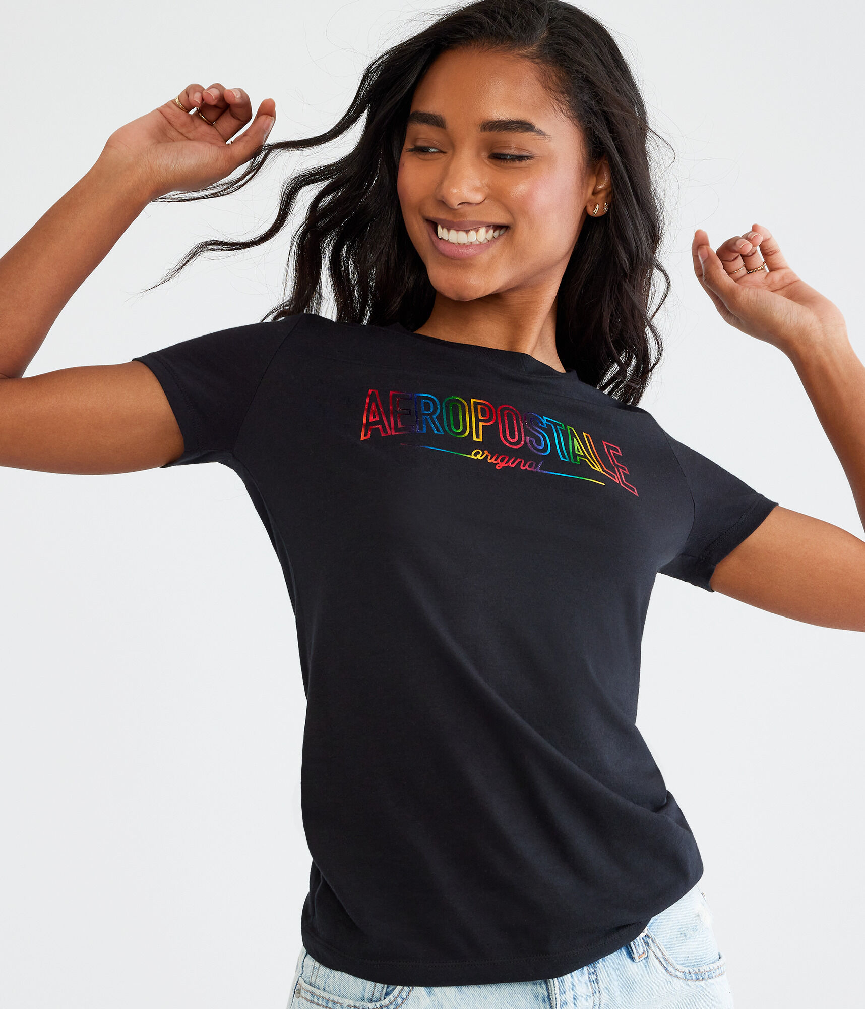 Rainbow Aeropostale Pride Foil Graphic Tee