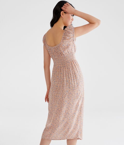 Floral Square-Neck Midi Dress Floral Square-Neck Midi Dress