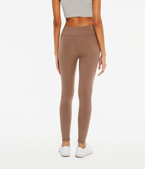 Ribbed High-Rise Crossover Leggings