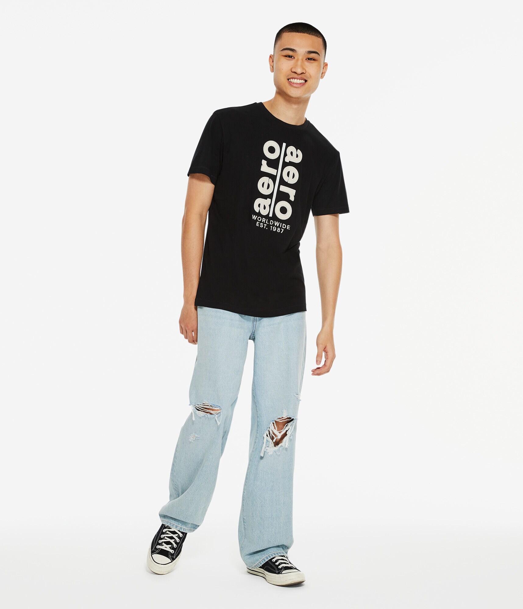 Vertical Double Aero Appliqu&eacute; Graphic Tee