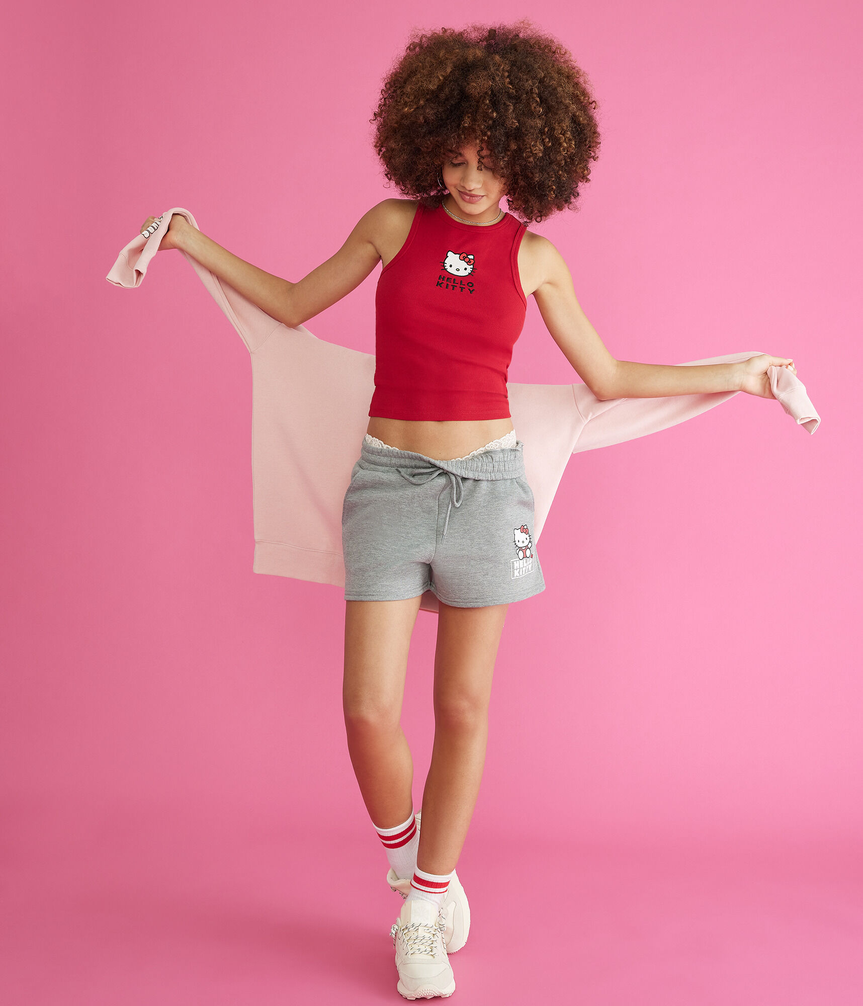 Hello Kitty Fleece Slouchy Shorts