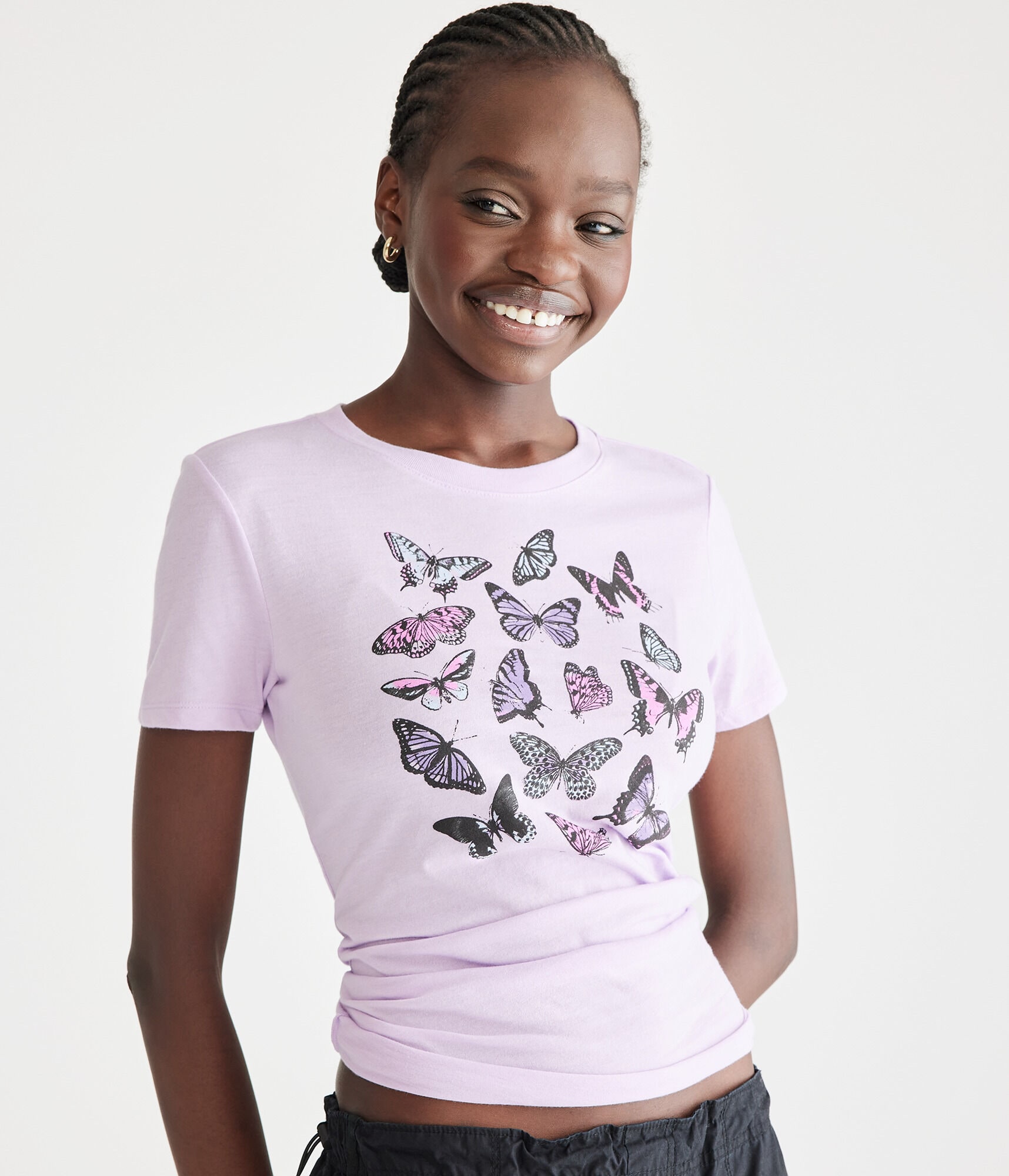 Multicolor Butterflies Graphic Tee