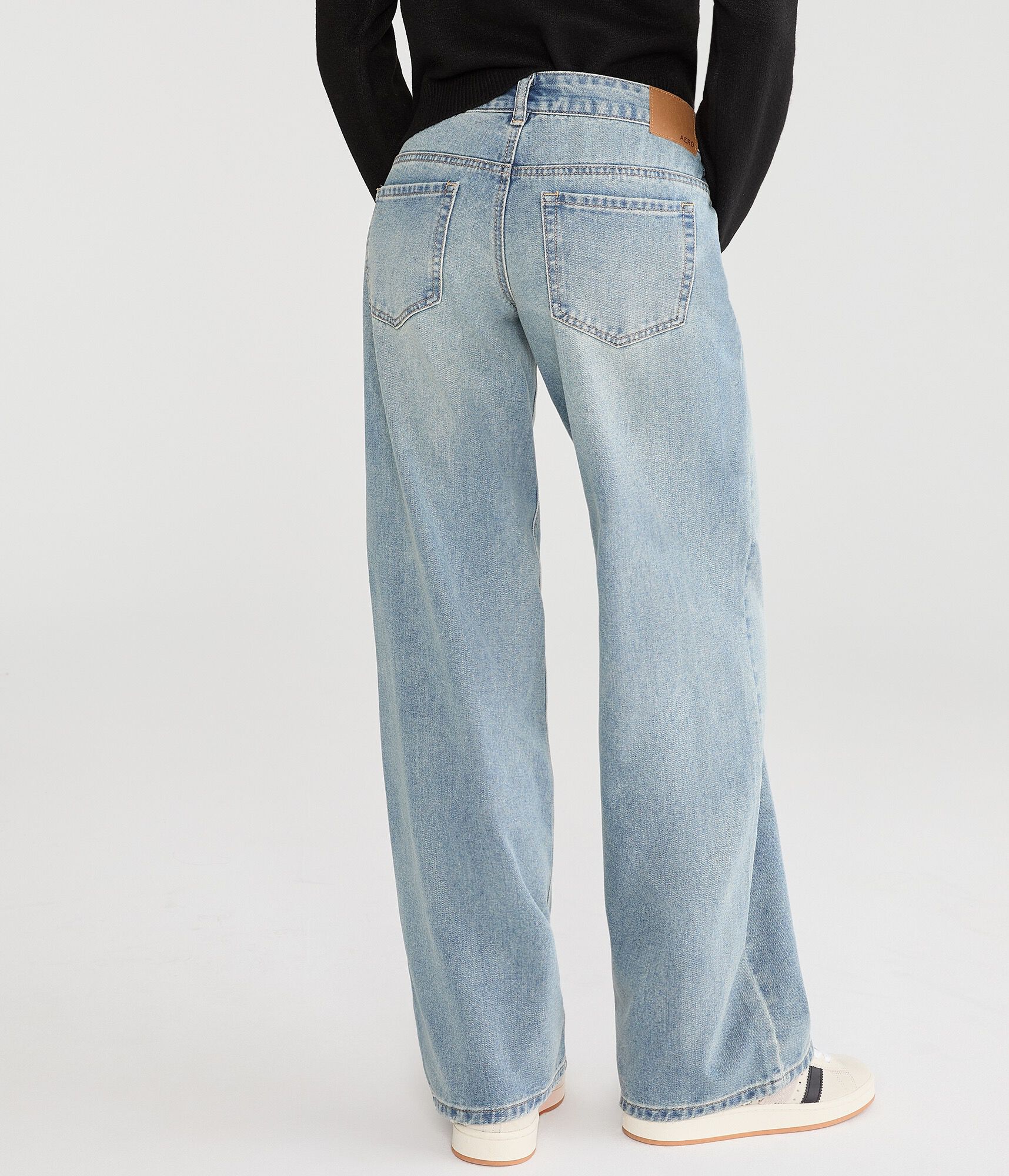 Super Low-Rise Baggy Wide Leg Embossed Jean