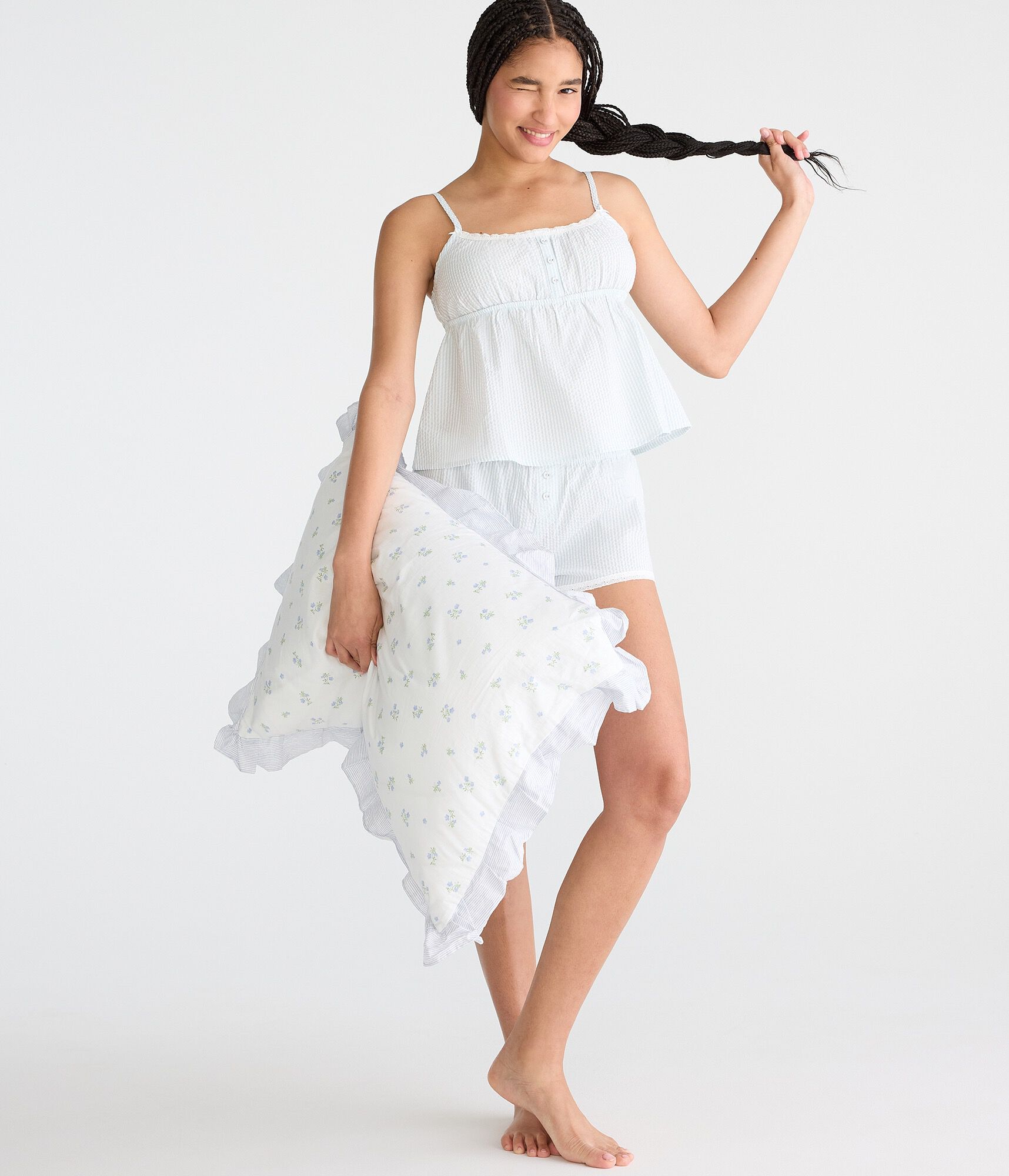 Seersucker Stripe Babydoll Sleep Cami