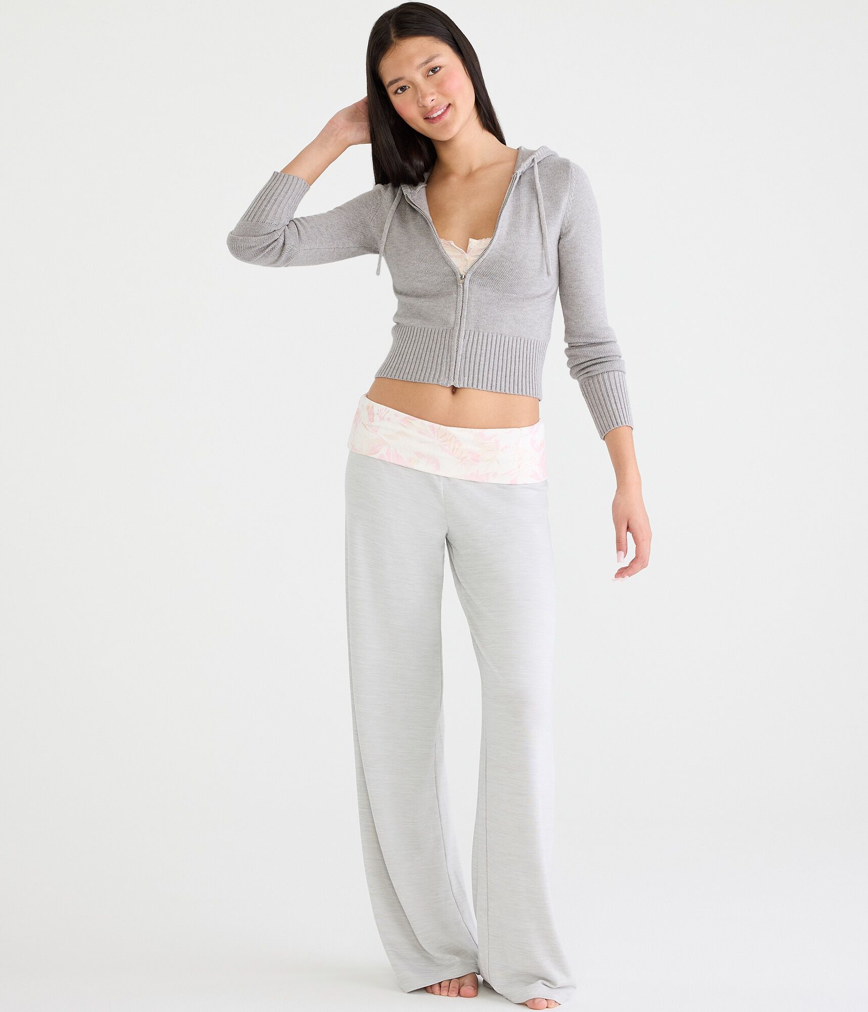Floral Fold-Over Sleep Pants